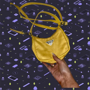 Prada mini white yellow trend y2k crossbody mini purse bag